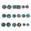 Picture of Zinc Based Alloy Patina Beads Caps Flower Antique Copper Green Blue