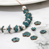 Imagen de 100 Unidades Zamak Patina Tapón de cuentas Flor Óxidos de Cobre Verde Azul