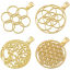 Image de 1 Pièce Pendentifs en Laiton Multicolore Fleur de Vie Creux 4cm x 3cm