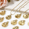 Picture of Vacuum Plating 304 Stainless Steel Retro Charms Gold Plated Round Constellation