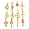 Picture of Vacuum Plating 304 Stainless Steel Retro Charm Pendant Gold Plated Key Cross