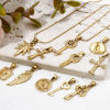 Picture of Vacuum Plating 304 Stainless Steel Retro Charm Pendant Gold Plated Key Cross