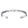 Изображение 1 ШТ 304 Нержавеющая Сталь Положительная Энергия Полуоткрытый Браслет Серебряный Тон Английский словарь 7см x 5см