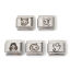 Bild von 5 Stück Edelstahl Halloween Charm-Armband mit italienischen Gliedern zur Herstellung von DIY-Schmuck Silberfarbe Rechteck 10mm x 9mm