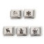 Picture of Stainless Steel Christmas Italian Charm Links For DIY Bracelet Jewelry Making Silver Tone Rectangle 10mm x 9mm