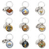Picture of 304 Stainless Steel & Resin Keychain & Keyring Silver Tone Beer Mug Hat 5.9cm x 2.8cm