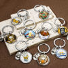 Picture of 304 Stainless Steel & Resin Keychain & Keyring Silver Tone Beer Mug Hat 5.9cm x 2.8cm