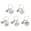 Picture of 304 Stainless Steel Christmas Keychain & Keyring Silver Tone Heart Christmas Tree 6.1cm x 3.3cm