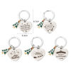Picture of 304 Stainless Steel Christmas Keychain & Keyring Silver Tone Heart Christmas Tree 6.1cm x 3.3cm