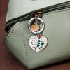 Picture of 304 Stainless Steel Christmas Keychain & Keyring Silver Tone Heart Christmas Tree 6.1cm x 3.3cm
