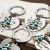 Picture of 304 Stainless Steel Christmas Keychain & Keyring Silver Tone Heart Christmas Tree 6.1cm x 3.3cm