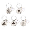 Picture of 304 Stainless Steel Halloween Keychain & Keyring Silver Tone Round Halloween Ghost 6cm x 3cm