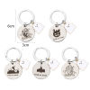 Picture of 304 Stainless Steel Halloween Keychain & Keyring Silver Tone Round Halloween Ghost 6cm x 3cm