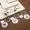 Picture of 304 Stainless Steel Halloween Keychain & Keyring Silver Tone Round Halloween Ghost 6cm x 3cm
