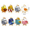 Picture of 10 PCs Zinc Based Alloy Oil Painting Style Charms Gold Plated Multicolor Chicken Easter Day Enamel 20mm x 16mm