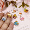 Picture of 10 PCs Zinc Based Alloy Oil Painting Style Charms Gold Plated Multicolor Chicken Easter Day Enamel 20mm x 16mm