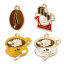 Picture of Zinc Based Alloy Charms Gold Plated Chocolate Coffee Enamel 24mm