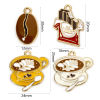 Bild von 10 Stück Zinklegierung Charms Vergoldet Schokolade Kaffee Emaille 24mm