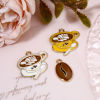Bild von 10 Stück Zinklegierung Charms Vergoldet Schokolade Kaffee Emaille 24mm
