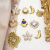 Picture of Vacuum Plating 304 Stainless Steel Style Of Royal Court Character Charms Gold Plated Heart Filigree Shell Imitation Pearl