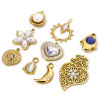 Picture of Vacuum Plating 304 Stainless Steel Style Of Royal Court Character Charms Gold Plated Heart Filigree Shell Imitation Pearl