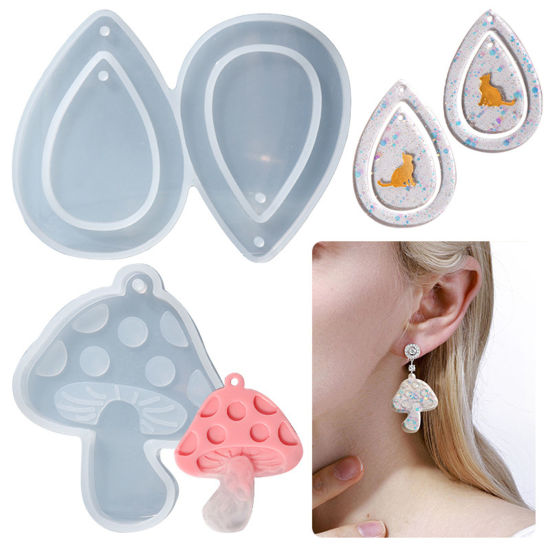 Picture of Silicone Resin Mold For Keychain Necklace Earring Pendant Jewelry DIY Making White