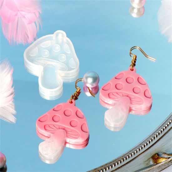 Picture of Silicone Resin Mold For Keychain Necklace Earring Pendant Jewelry DIY Making White