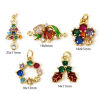 Picture of Eco-friendly Brass Christmas Charms 18K Real Gold Plated Multicolour Cubic Zirconia