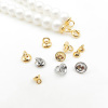 Picture of Brass Beads Caps Tips Double Hole Pearl Bracelet Ends Connector Round Multicolor