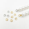 Picture of Brass End Bead Tip Double Hole Connector Rings End Caps For Necklace Bracelet Jewelry Making Pearl Bracelet Necklace Accessory Round Multicolor 5.5mm Dia.
