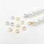 Picture of Brass End Bead Tip Double Hole Connector Rings End Caps For Necklace Bracelet Jewelry Making Pearl Bracelet Necklace Accessory Round Multicolor 5.5mm Dia.