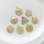 Picture of Eco-friendly Brass Charms 14K Real Gold Plated Round Multicolour Cubic Zirconia