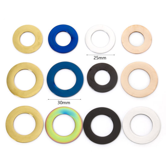 Imagen de 2 Unidades 304 Acero Inoxidable Etiqueta con Nombre para Collar de Perro Puede Tallar Llana Colgantes Anillo Multicolor Pulido de Doble Cara
