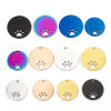 Image de 2 Pcs BreloquesÉtiquettes d'Estampage Vierges Étiquette de Nom pour Collier de Chien Identification d'Animal de Compagnie en 304 Acier Inoxydable Rond Empreinte de Patte Multicolore Polissage Double Face