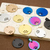 Image de 2 Pcs BreloquesÉtiquettes d'Estampage Vierges Étiquette de Nom pour Collier de Chien Identification d'Animal de Compagnie en 304 Acier Inoxydable Rond Empreinte de Patte Multicolore Polissage Double Face