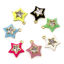 Picture of Brass Charms 18K Gold Plated Multicolor Pentagram Star Enamel Clear Rhinestone 13mm x 12mm