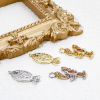 Image de 1 Pièce Breloques Bijoux d'Océan en Laiton Homard Poisson Micro Pave à Zircone Cubique Multicolore