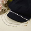 Picture of 1 Piece Vacuum Plating 304 Stainless Steel Hat Cap Decoration Chain 18K Gold Plated White Imitation Pearl 25cm(9 7/8") long