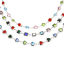 Picture of 304 Stainless Steel Handmade Link Chain Necklace Silver Tone With Lobster Claw Clasp And Extender Chain Multicolor Rhinestone 40cm(15.7") long