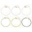 Immagine di 1 Pz Placcatura Sottovuoto 304 Acciaio Inossidabile Catena di Perline Braccialetti Placcato Oro 18K Multicolore Cilindrico 17cm Lunghezza