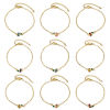 Imagen de 1 Unidad Enchapado al Vacío 304 Acero Inoxidable Lentejuelas Esmaltadas Cable Cadena Cruz Pulseras Chapado en Oro de 18K Multicolor Cereza Brillo 17cm longitud