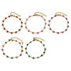 Picture of Vacuum Plating 304 Stainless Steel Enamelled Sequins Handmade Link Chain Bracelets 18K Gold Plated Multicolor Heart Glitter 17cm(6.7") long