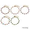 Picture of Vacuum Plating 304 Stainless Steel Enamelled Sequins Handmade Link Chain Bracelets 18K Gold Plated Multicolor Heart Glitter 17cm(6.7") long