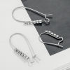 Bild von 2 Stück 304 Edelstahl Ohrhaken-Ohrringe für DIY-Schmuckherstellungszubehör Bogen Silberfarbe Transparent Strass