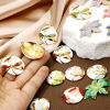 Picture of Eco-friendly Vacuum Plating 304 Stainless Steel Flora Collection Pendants Gold Plated Enamel