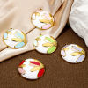 Picture of Eco-friendly Vacuum Plating 304 Stainless Steel Flora Collection Pendants Gold Plated Enamel