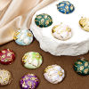 Picture of Eco-friendly Vacuum Plating 304 Stainless Steel & Rhinestone Flora Collection Charmes Gold Plated Round Disc Enamel