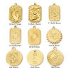 Image de 2 Pcs Breloques en 304 Acier Inoxydable Placage Sous Vide Écologique Galaxie Géométrique Doré Khamsa Symbole Paume