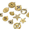 Picture of Eco-friendly Vacuum Plating 304 Stainless Steel Galaxy Charmes Gold Plated Evil Eye Star Clear Rhinestone