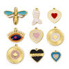 Picture of Eco-friendly Vacuum Plating 304 Stainless Steel Charmes Gold Plated Heart Bee Enamel